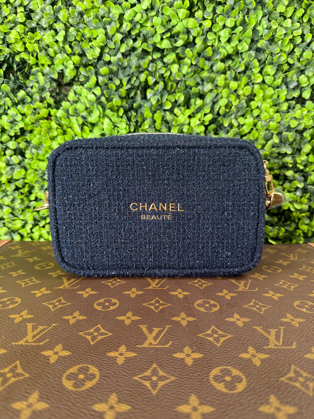 Chanel Makeup Bag Navy Blue