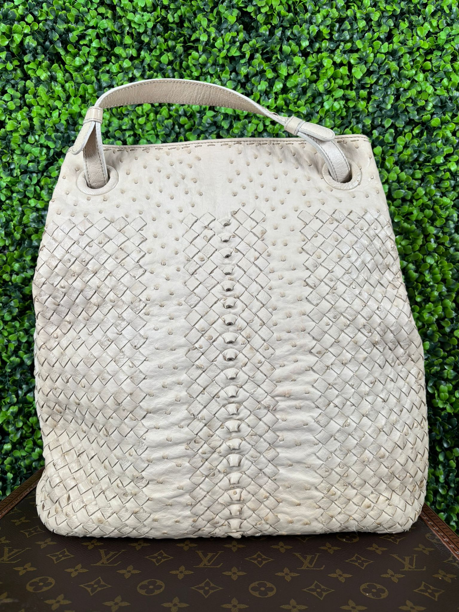 Bottega Veneta Beige Ostrich Bag