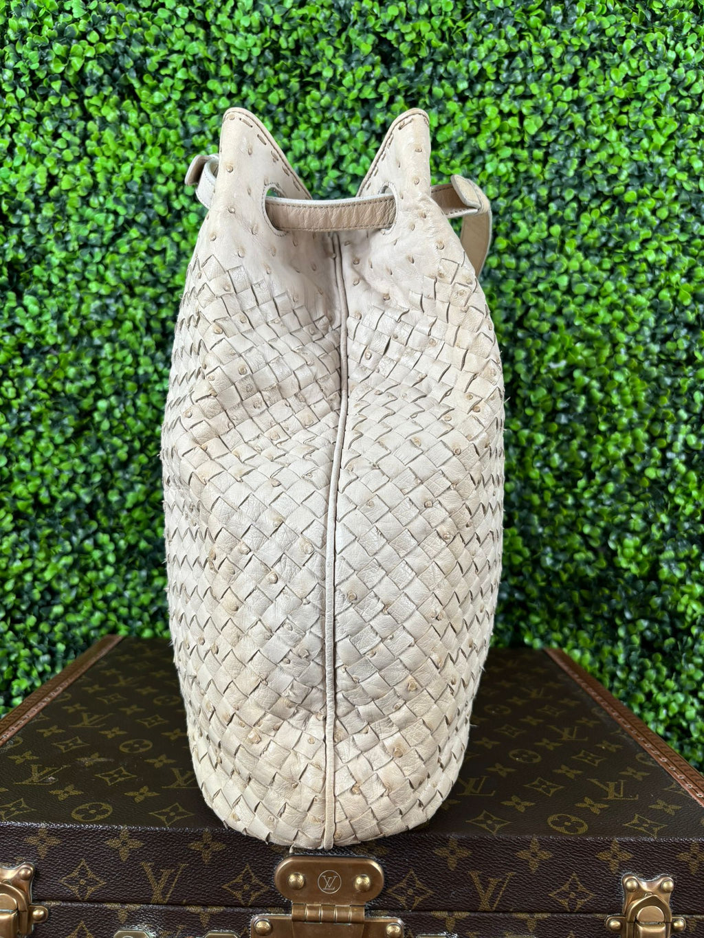Bottega Veneta Beige Ostrich Bag