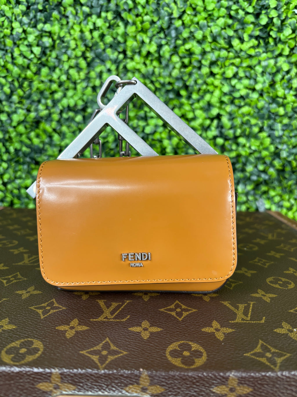 Fendi Nano F Leather Clutch Bag