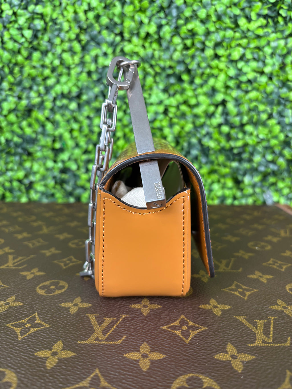 Fendi Nano F Leather Clutch Bag