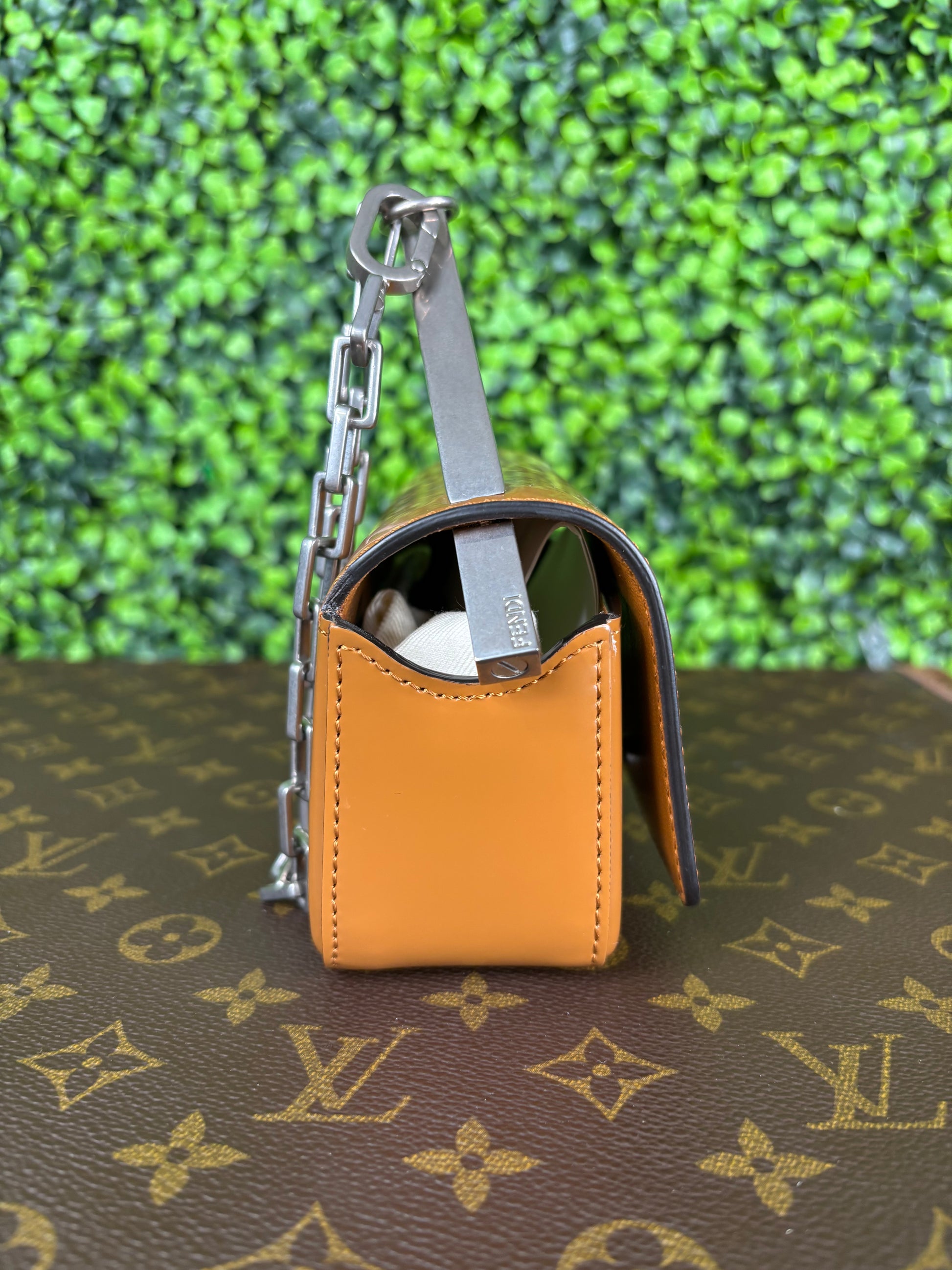 Fendi Nano F Leather Clutch Bag