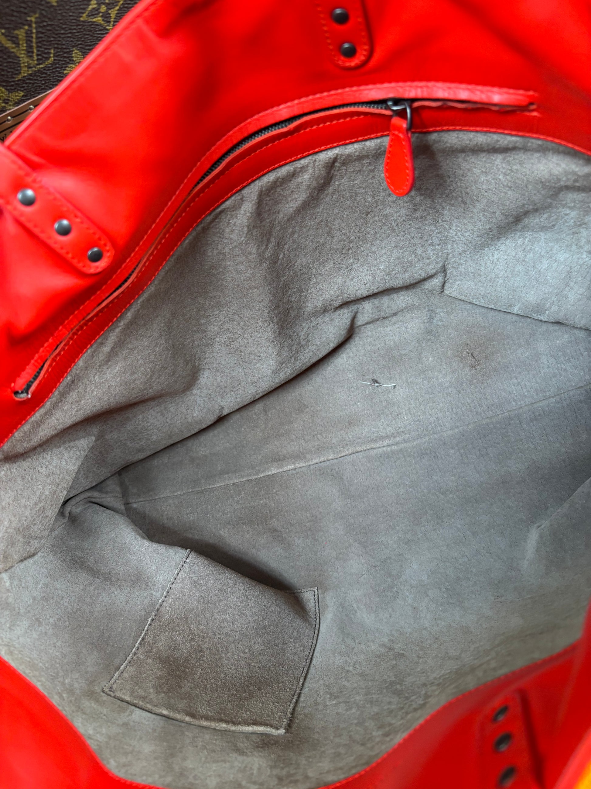 Bottega Veneta Red Leather Intrecciato Bag