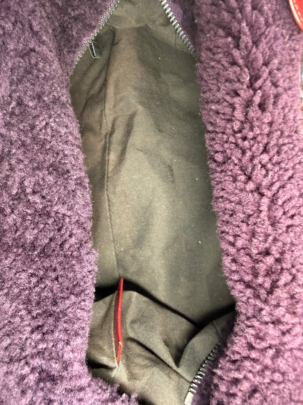 Fendi Red Zucchino Leather Satchel Bag