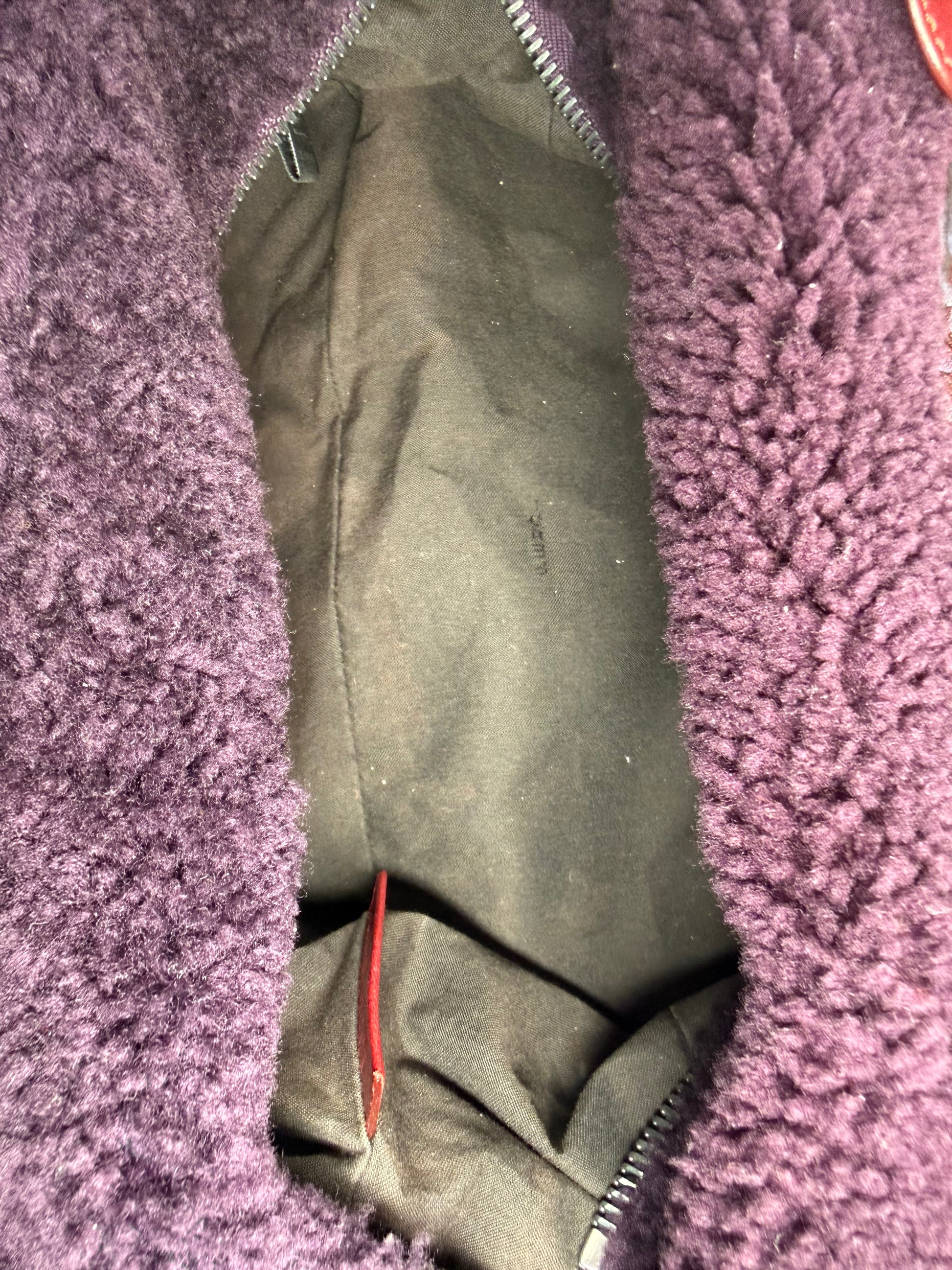 Fendi Red Zucchino Leather Satchel Bag