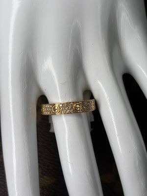 Ring Yellow Gold 18K w/Natural Diamonds Love Style