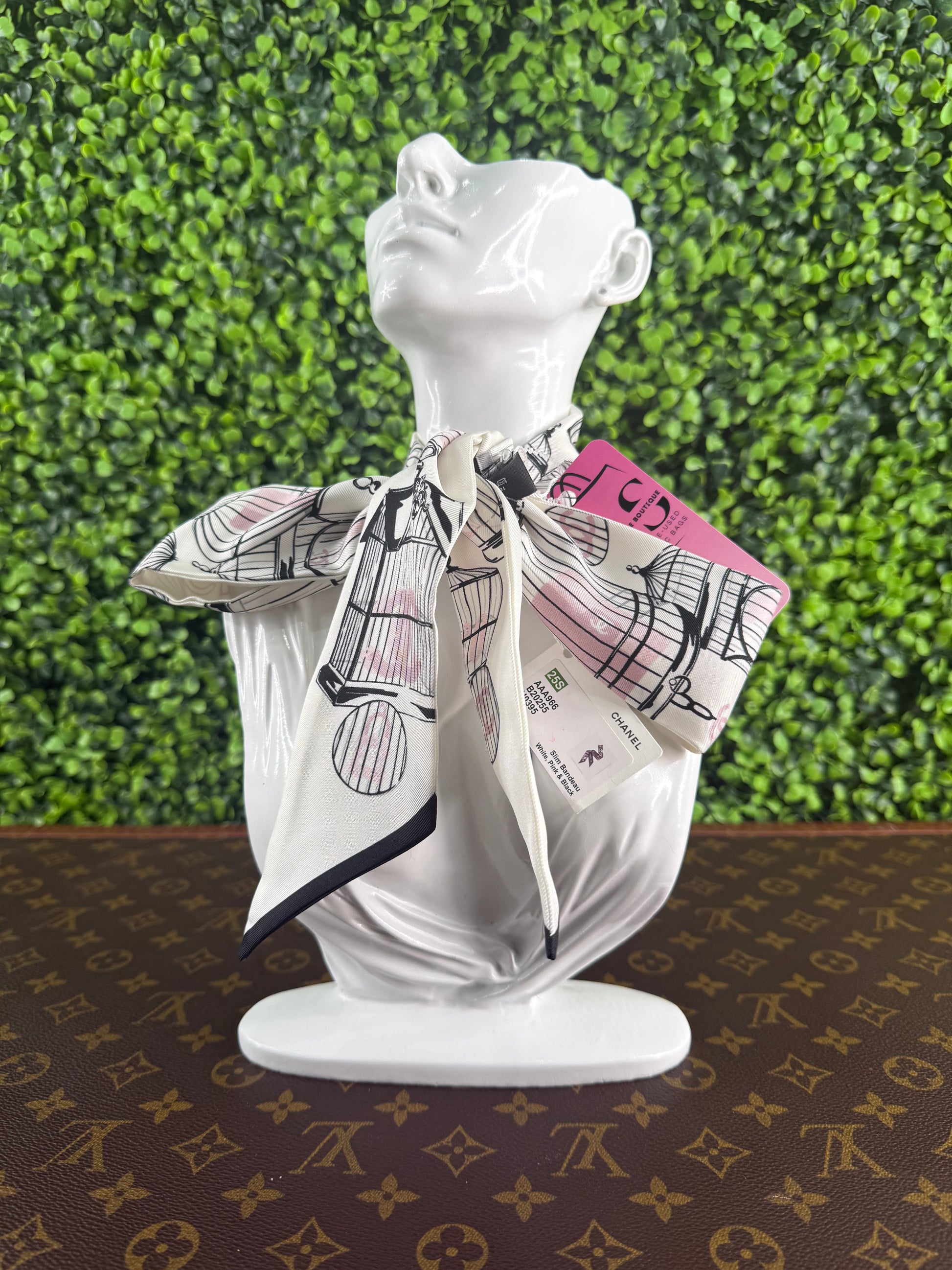 Chanel Slim Bandeau White, Pink, & Black.